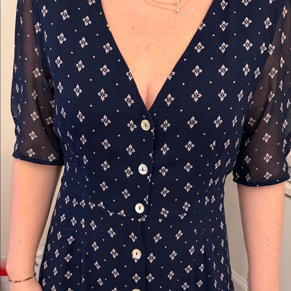 Navy Patterned Dress - Picture 3 of 4